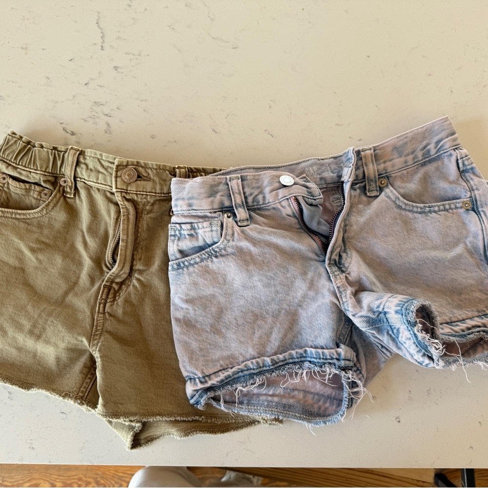 GAP Olive and Light Blue Shorts Girls 12